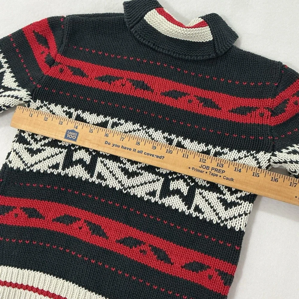 Polo Ralph Lauren Boys 8 Fair Isle Cotton Wool Full Zip Fish Sweater Nordic Ski